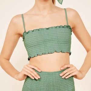 Reformation Heidi Bikini Top in Jade